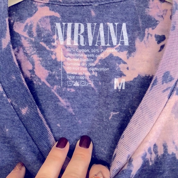 NIRVANA Blue/pink custom reverse bleach tie dye - Picture 5 of 5